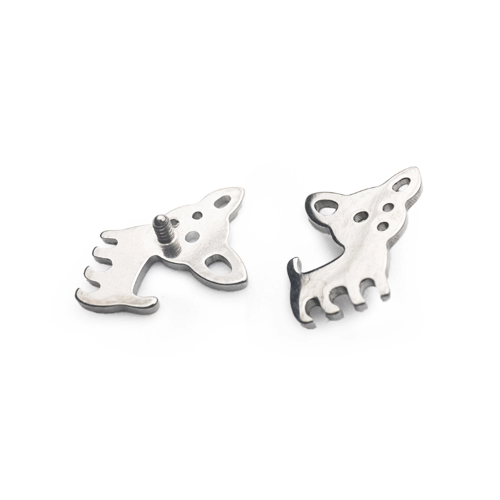Embout Piercing - Titane F136 Gamme Hand Ink - Embout 120 avec pas de vis interne 0,9 mm pour piercing 1,2 mm chihuahua 8 mm*