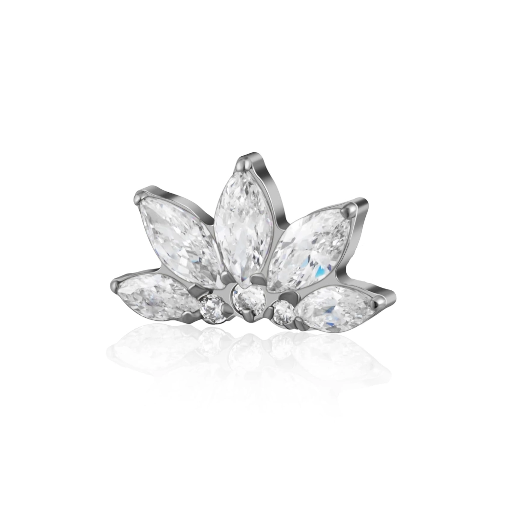 Piercing Embout - Titane Astm F136 - Embout n°163 avec pas de vis interne 0,9 mm pour piercing 1,2 mm largeur 10 mm*