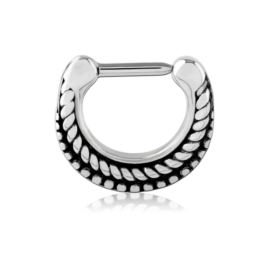 Piercing Anneau - Acier - Anneau clicker septum 109 avec fermeture à charnière