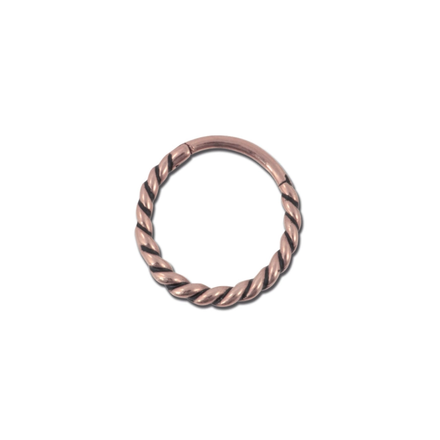 Piercing Anneau - Acier doré rose - Anneau clicker 205 avec fermeture à charnière