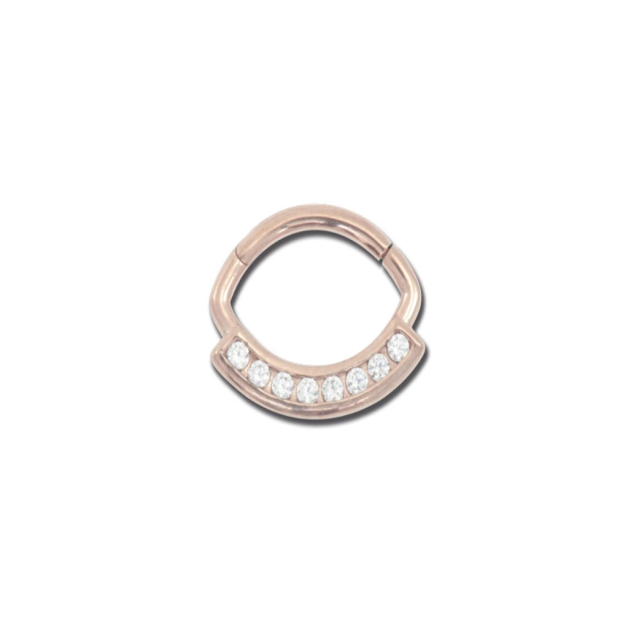 Piercing Anneau - Acier doré rose - Anneau clicker 88 avec fermeture à charnière
