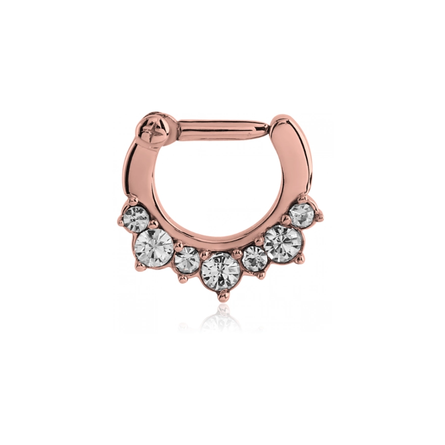 Piercing Anneau - Acier doré rose - Anneau clicker 01 avec fermeture à charnière