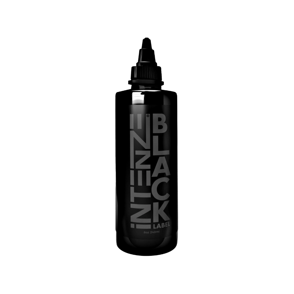 Encre Tattoo Noir - Intenze Ink Black Label - Mélange pour le tatouage encre reach 237 ml noir polyvalent