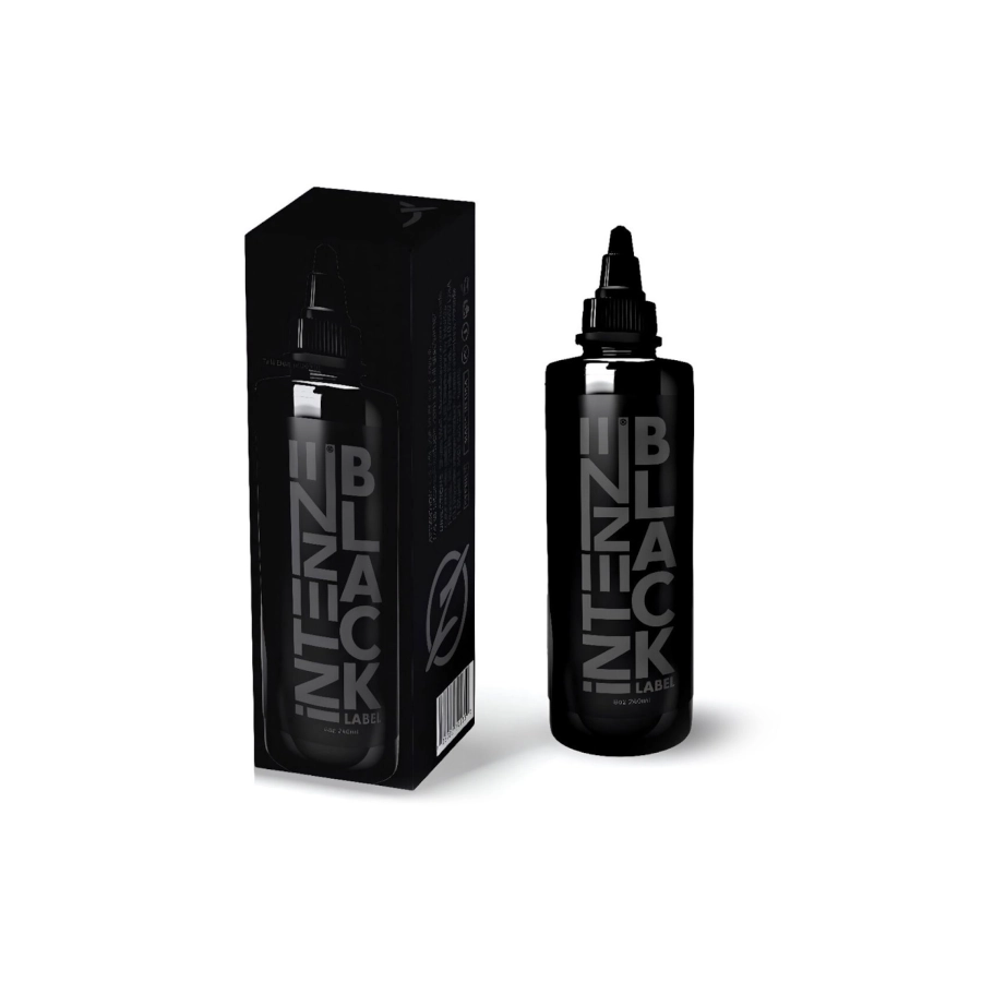 Encre Tattoo Noire - Intenze Ink Black Label - Mélange pour le tatouage encre reach 237 ml noir polyvalent