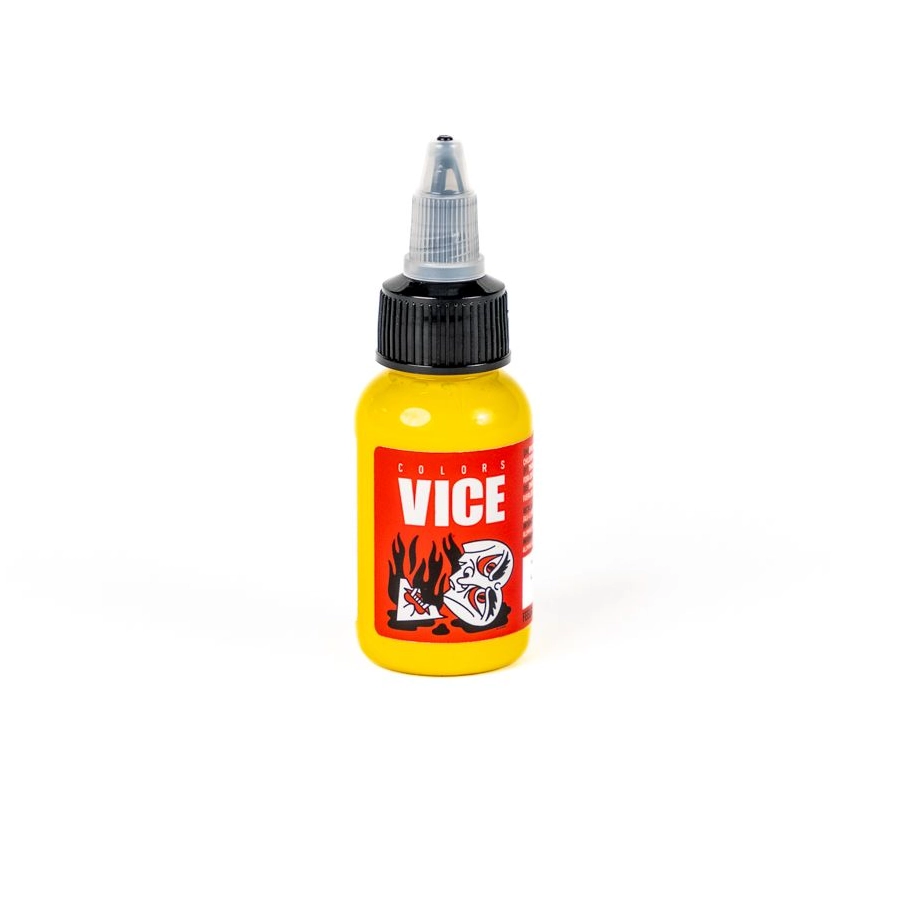 Encre Entrainement Tattoo Jaune - Vice Colors Amarillo - Encre artistique pour l'entrainement au tatouage NON REACH 30 ml*