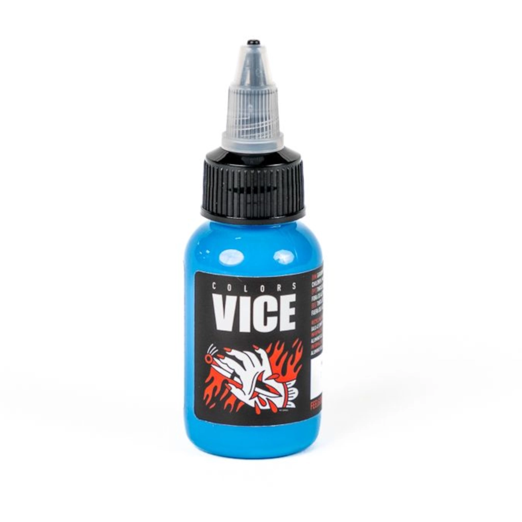 Encre Entrainement Tattoo Bleue - Vice Colors Buonasera Blue - Encre artistique pour l'entrainement au tatouage NON REACH 30 ml* 