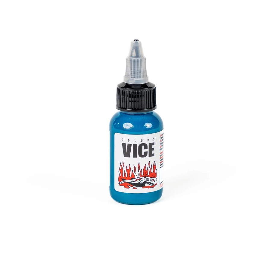 Encre Entrainement Tattoo Bleu - Vice Colors Turquoise - Encre artistique pour l'entrainement au tatouage NON REACH 30 ml*