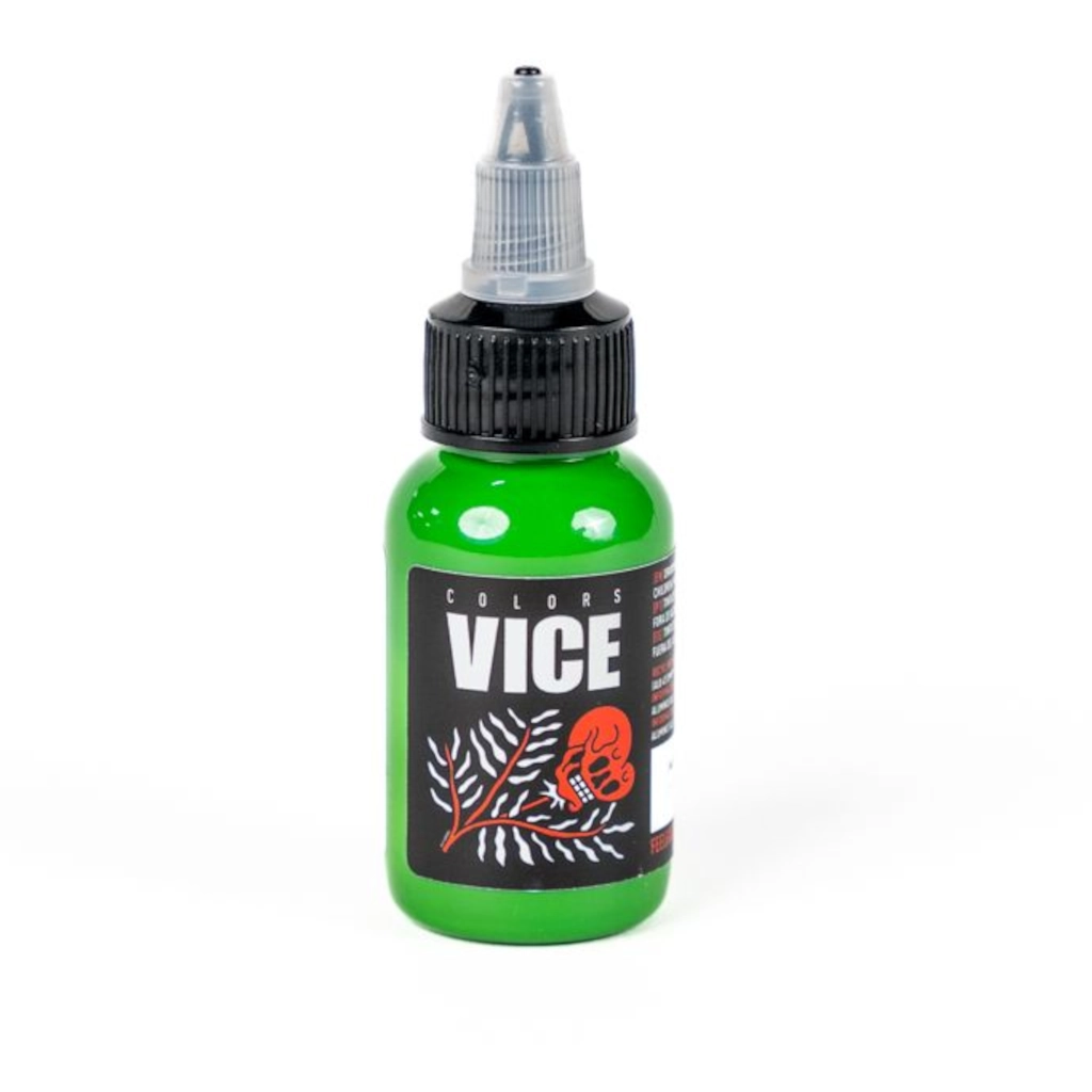 Encre Entrainement Tattoo Verte - Vice Colors Green Hulk - Encre artistique pour l'entrainement au tatouage NON REACH 30 ml*