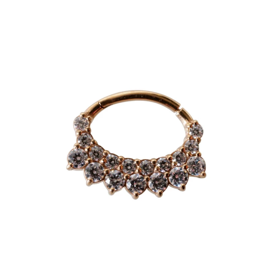 Piercing Anneau - Acier doré rose - Anneau clicker 120 avec fermeture à charnière 