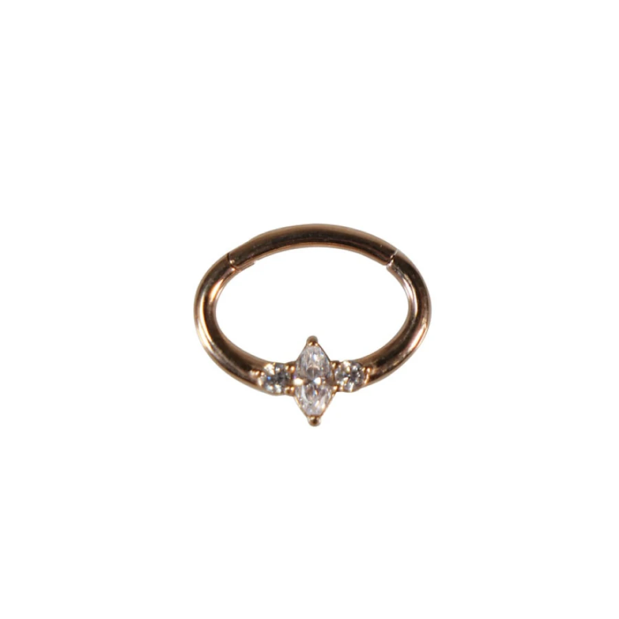 Piercing Anneau - Acier doré rose - Anneau clicker 122 avec fermeture à charnière 