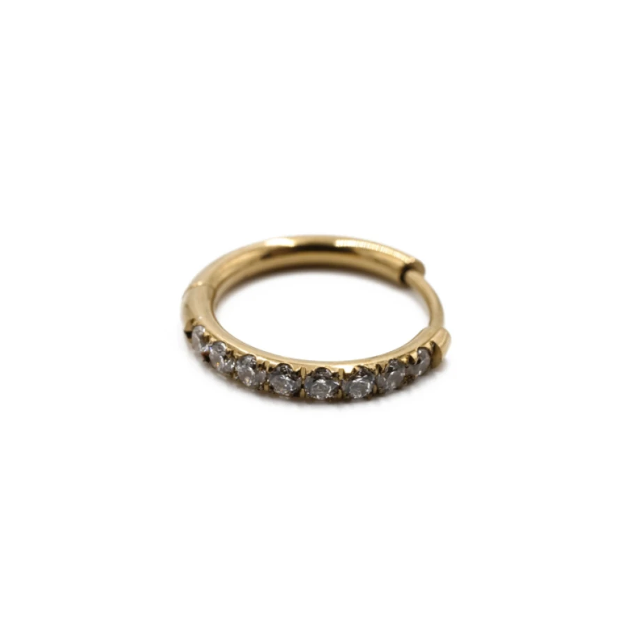 Piercing Anneau - Acier Pvd gold - Anneau clicker 149 avec fermeture à charnière