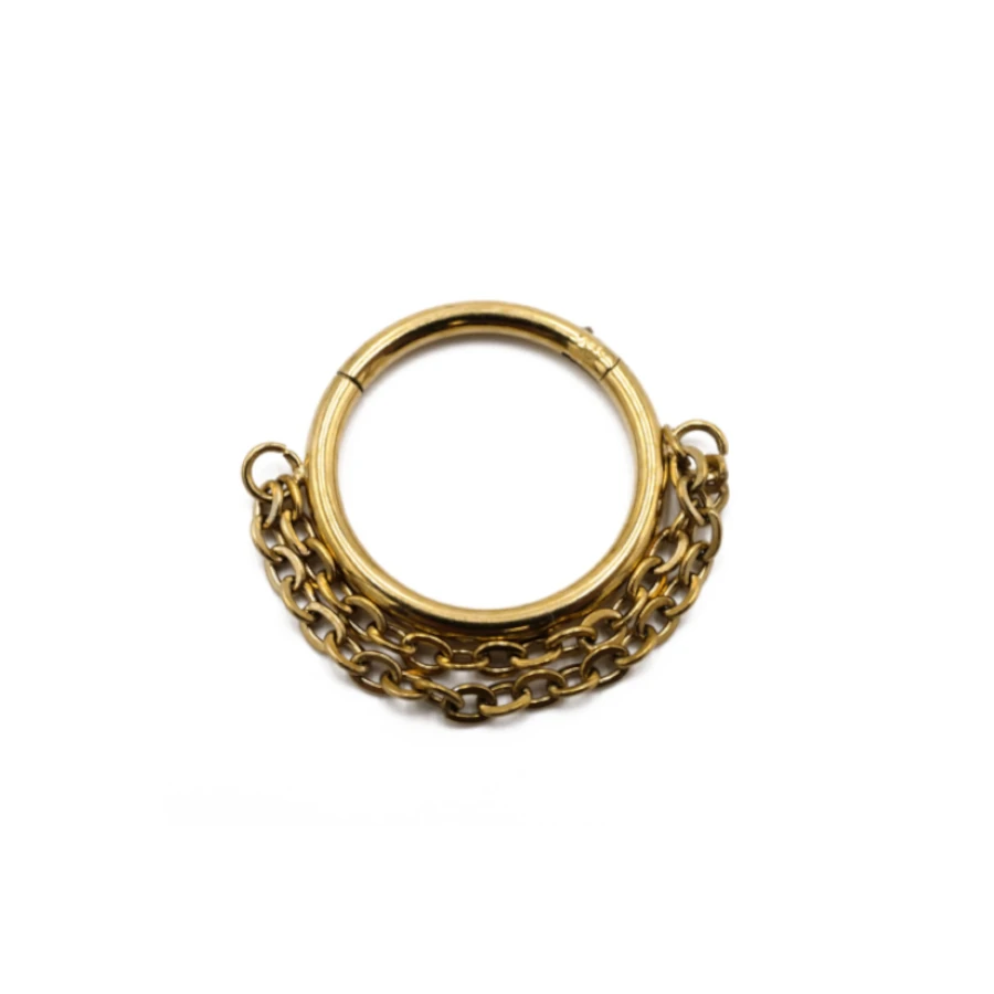 Piercing Anneau - Acier Pvd gold - Anneau clicker 156 avec fermeture à charnière