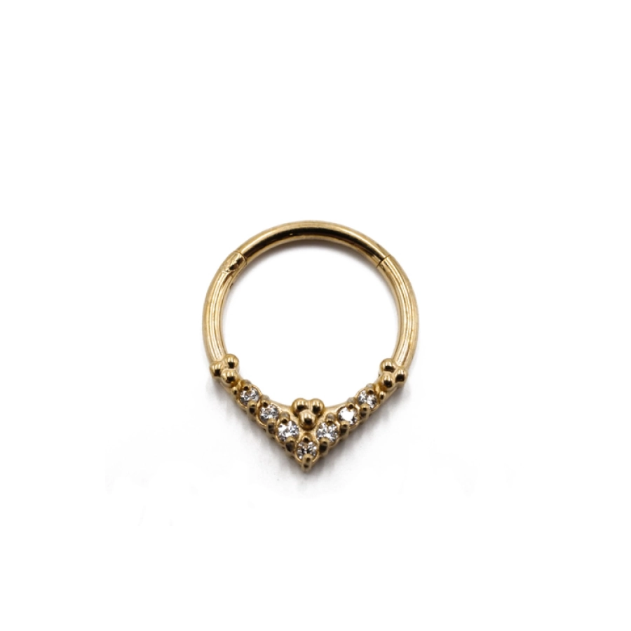 Piercing Anneau - Acier Pvd gold - Anneau clicker 154 avec fermeture à charnière