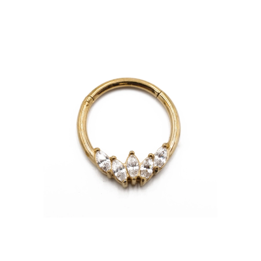 Piercing Anneau - Acier Pvd gold - Anneau clicker 151 avec fermeture à charnière