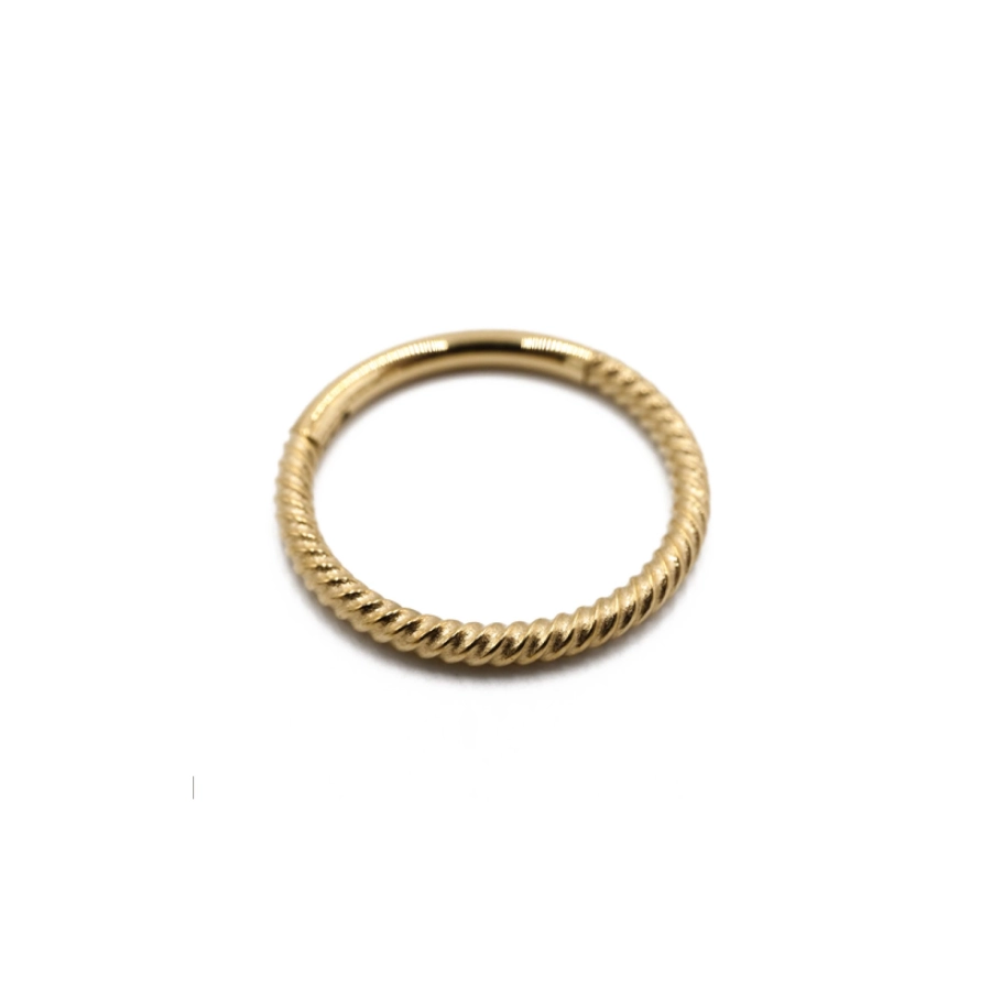 Piercing Anneau - Acier Pvd gold - Anneau clicker 150 avec fermeture à charnière