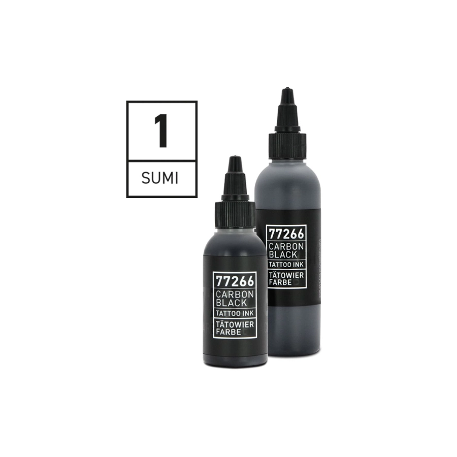 Encre Tatouage Gris - Carbon Black Tattoo Ink Sumi 01 V2 - Mélange pour le tatouage encre REACH gris clair délavé à 10%