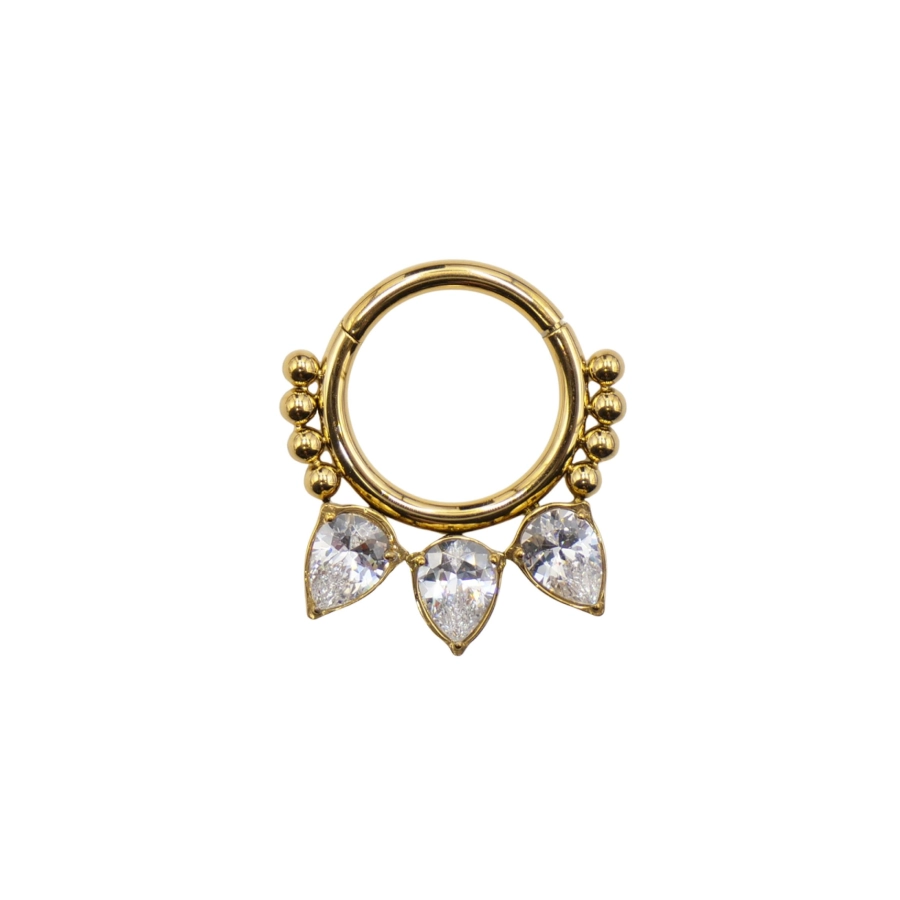 Piercing Anneau - Titane Pvd Gold - Anneau clicker 165 avec fermeture à charnière
