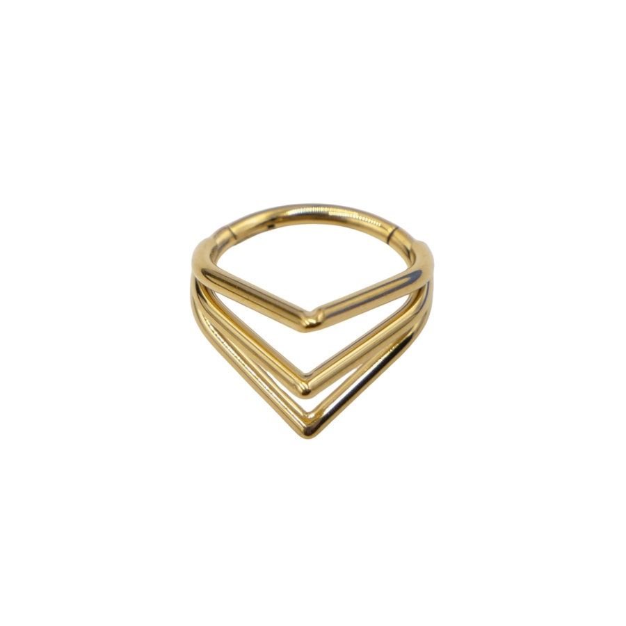 Piercing Anneau - Titane Pvd Gold - Anneau clicker 164 avec fermeture à charnière