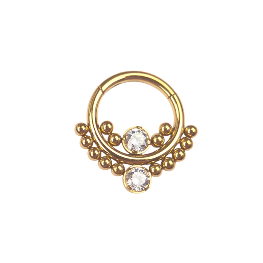Piercing Anneau - Titane Pvd Gold - Anneau clicker 163 avec fermeture à charnière