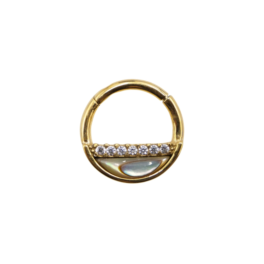 Piercing Anneau - Titane Pvd Gold - Anneau clicker 159 avec fermeture à charnière - 2 coloris