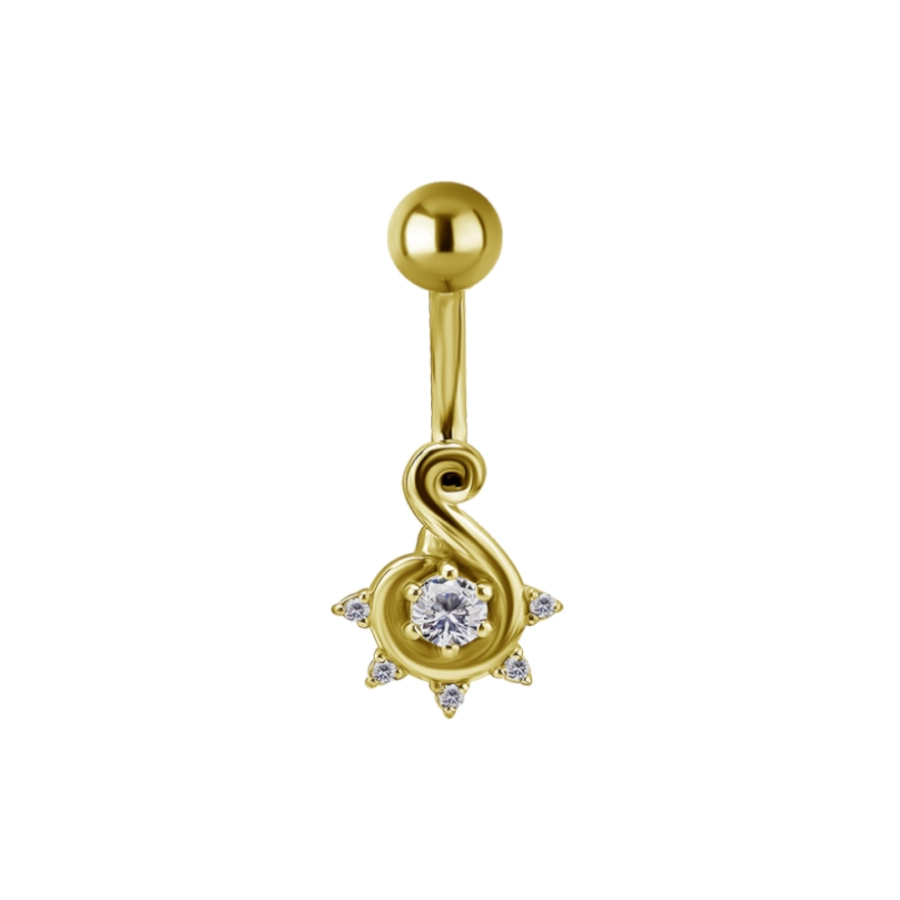 Piercing Banane - Acier doré - Banane pour nombril 559