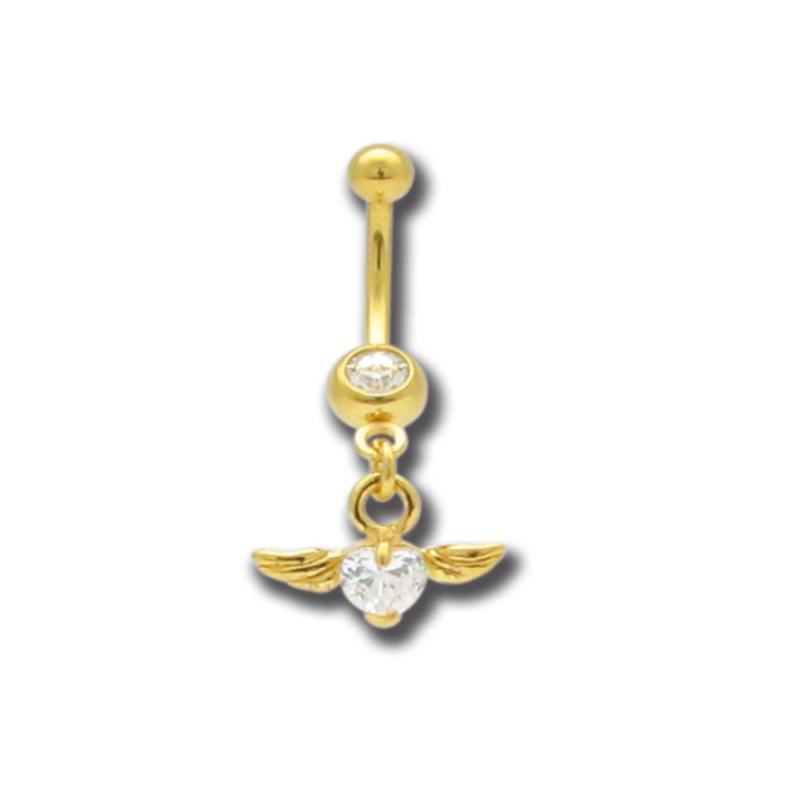 Piercing Banane - Acier doré - Banane pour nombril 35