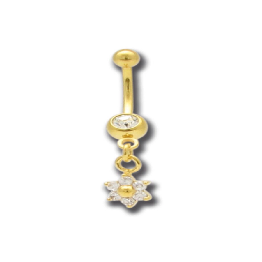 Piercing Banane - Acier doré - Banane pour nombril 36