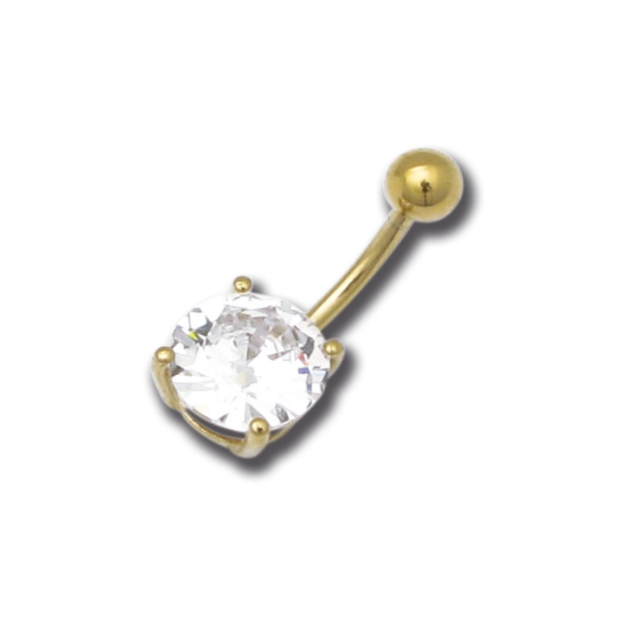 Piercing Banane - Acier doré - Banane pour nombril 70