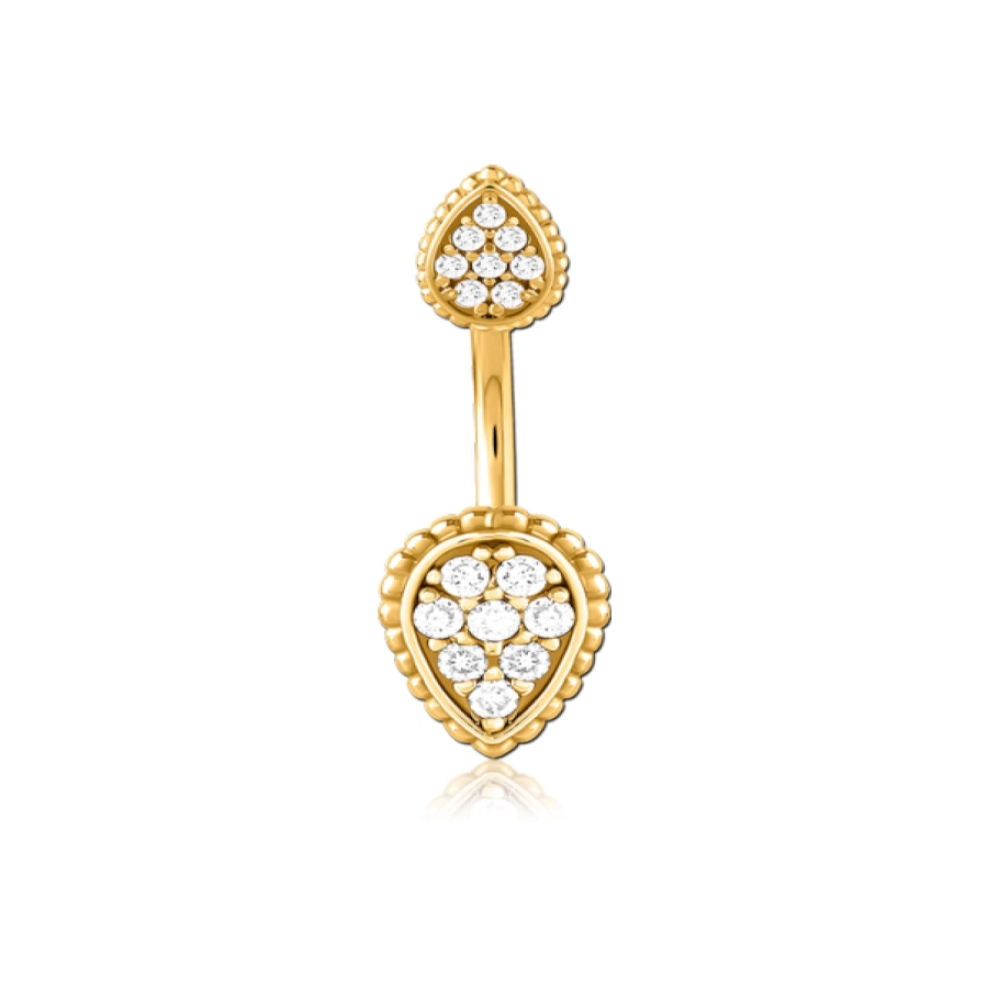 Piercing Banane - Acier doré - Banane pour nombril 80