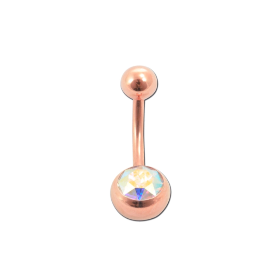 Piercing Banane - Acier doré rose - Banane pour nombril - 4 coloris