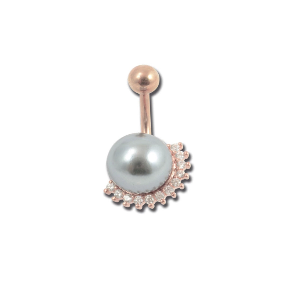 Piercing Banane - Acier doré rose - Banane pour nombril 07