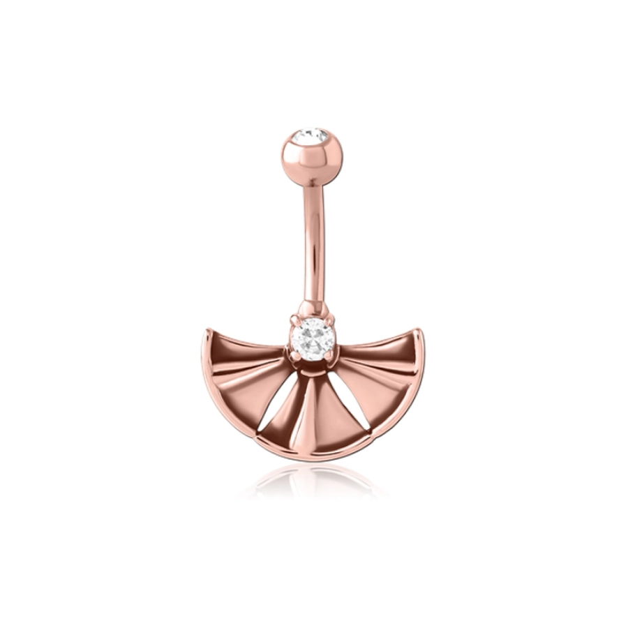Piercing Banane - Acier doré rose - Banane fantaisie pour nombril 64