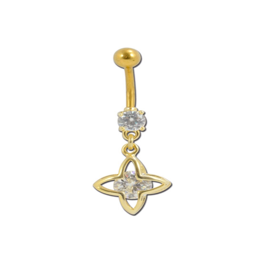 Piercing Banane - Acier doré - Banane fantaisie pour nombril 446
