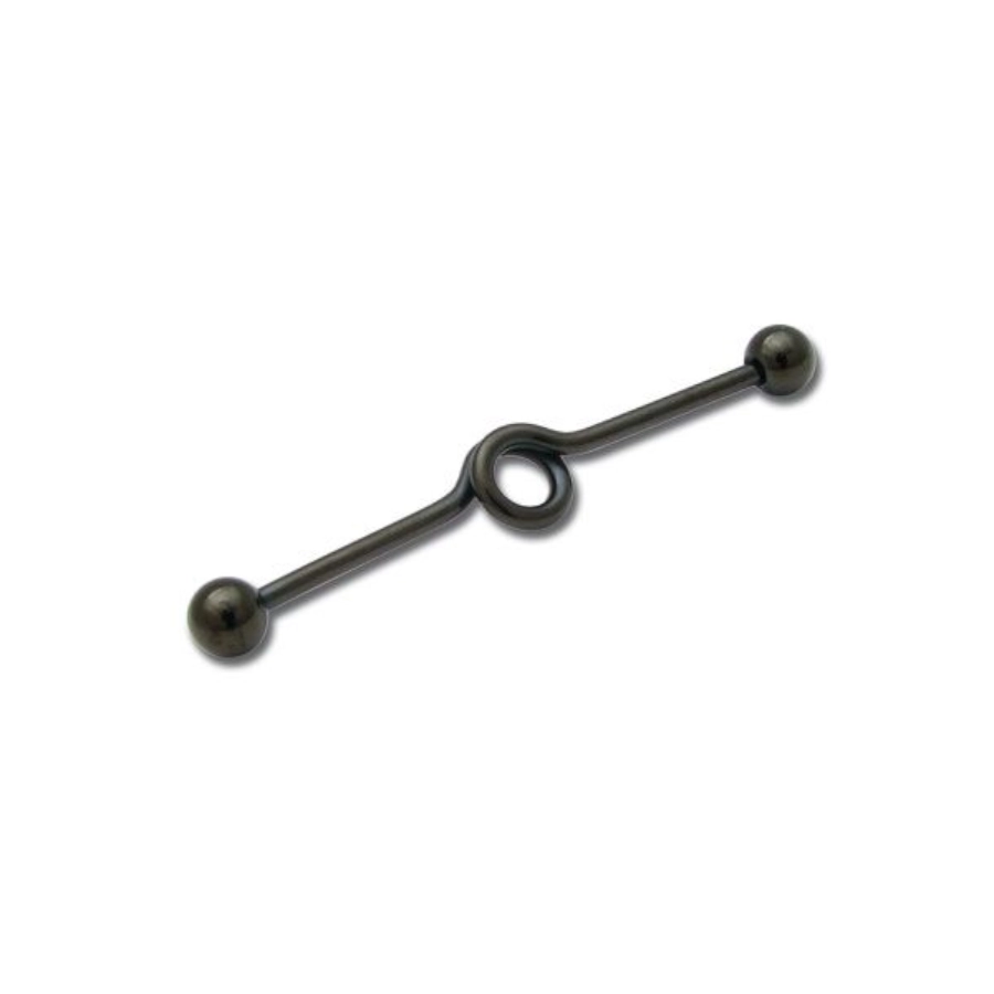 Piercing Barbell - Acier Noir - Barbell industriel 124