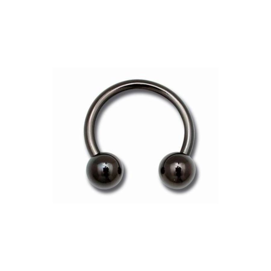 Piercing Fer à cheval - Acier Noir - Fer à cheval avec boules