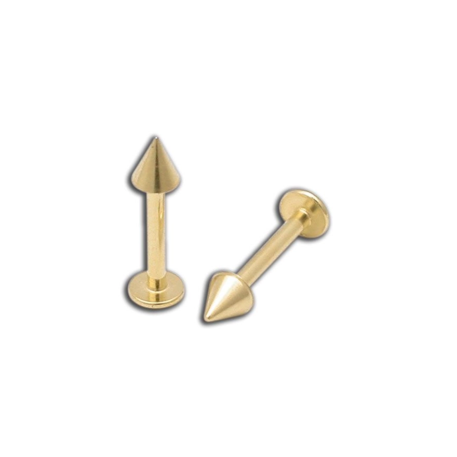 Piercing Labret - Acier Doré - Labret à pointes de 3 mm