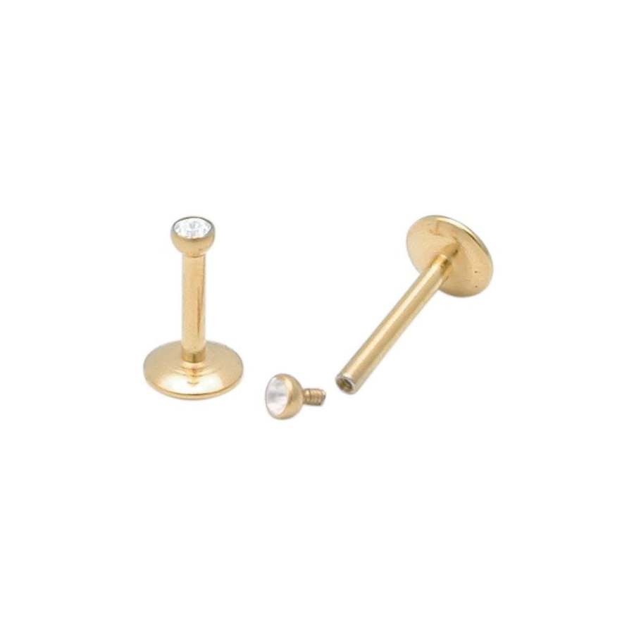 Piercing Labret - Acier Doré - Labret avec pas de vis interne 64