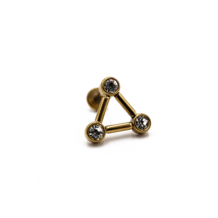 Piercing Labret - Acier Pvd Doré - Labret 7802