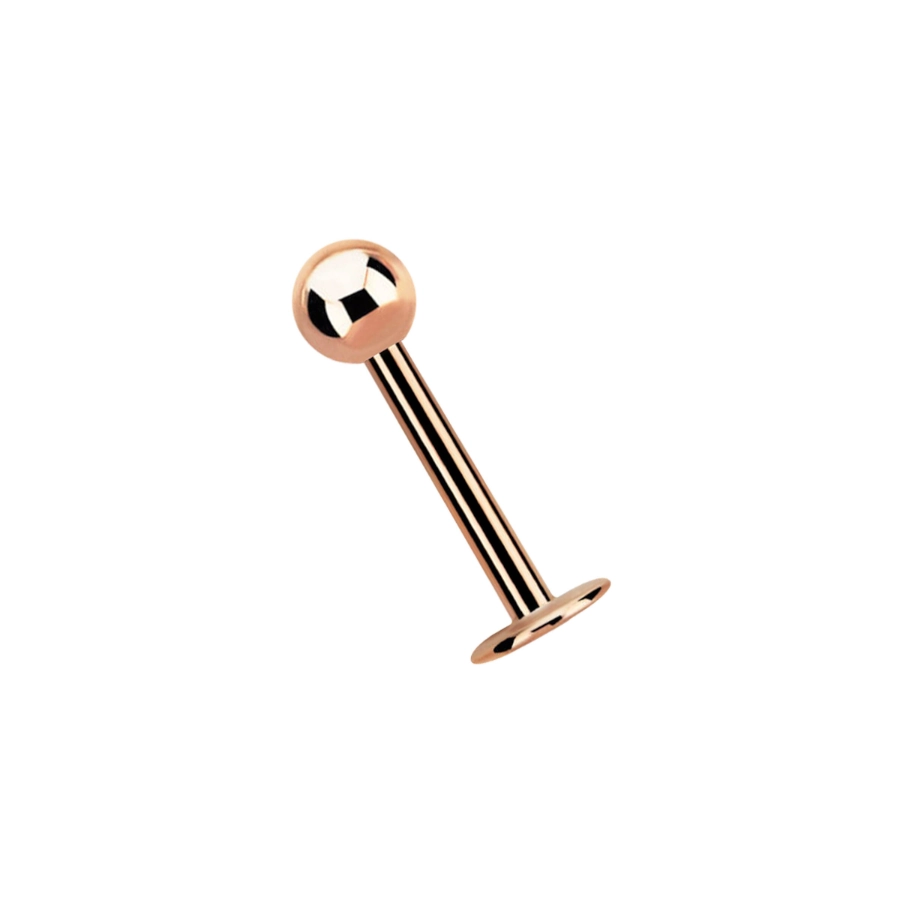 Piercing Labret - Acier Doré Rose - Labret doré rose avec boules