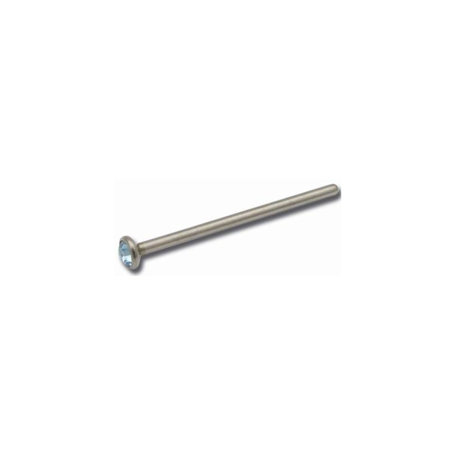 Nez Piercing - Titane - Stud de nez en titane barre droite 08 x 1,5 mm avec strass coloré (3 coloris)*