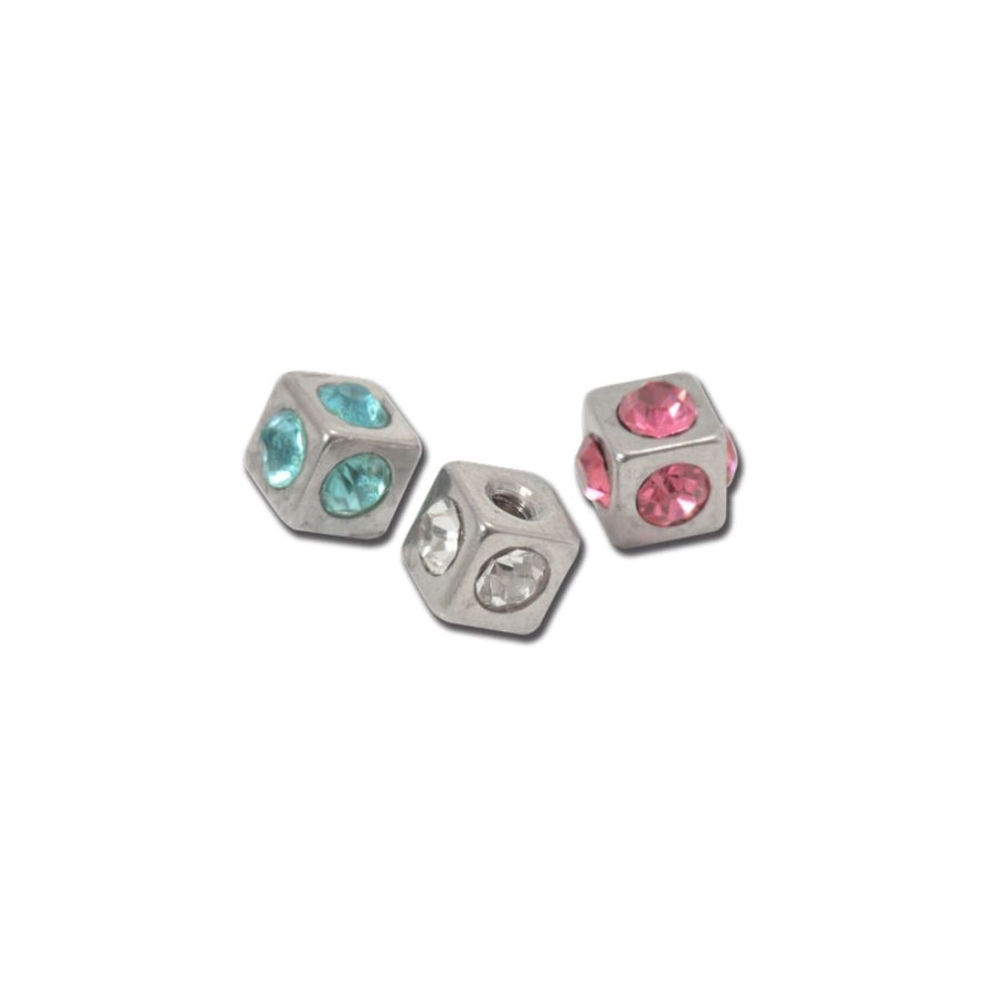 Embout Piercing - Acier - Vis dé à strass 175