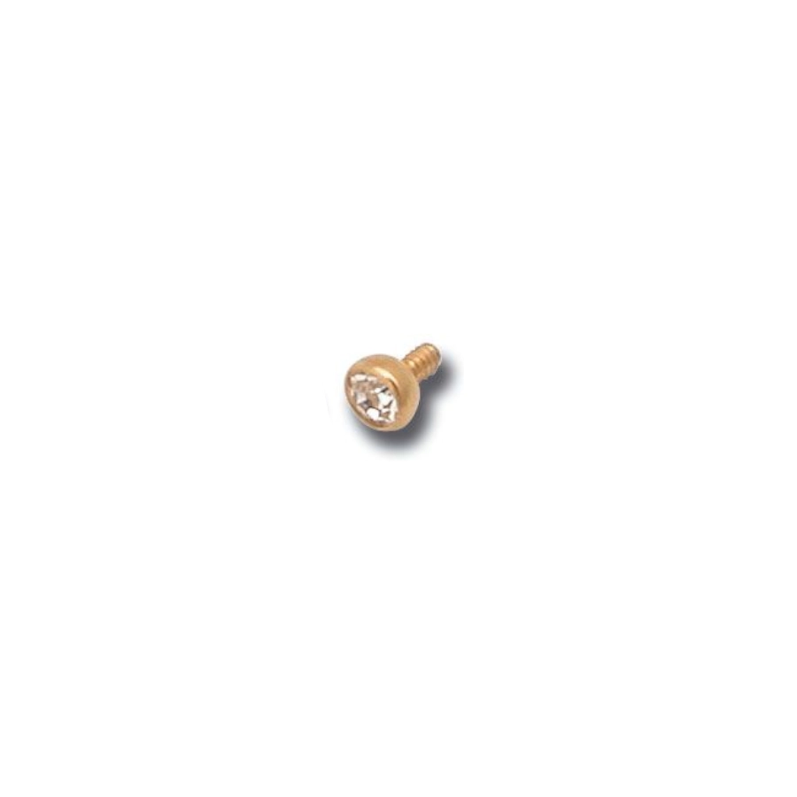 Embout Piercing - Acier Doré - Boule avec pas de vis interne 42