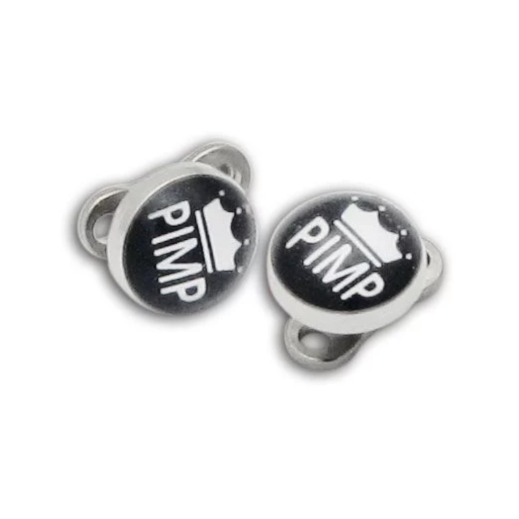 Piercing Micro Dermal - Titane - Micro dermal avec disque en acier 5 mm motif Pimp