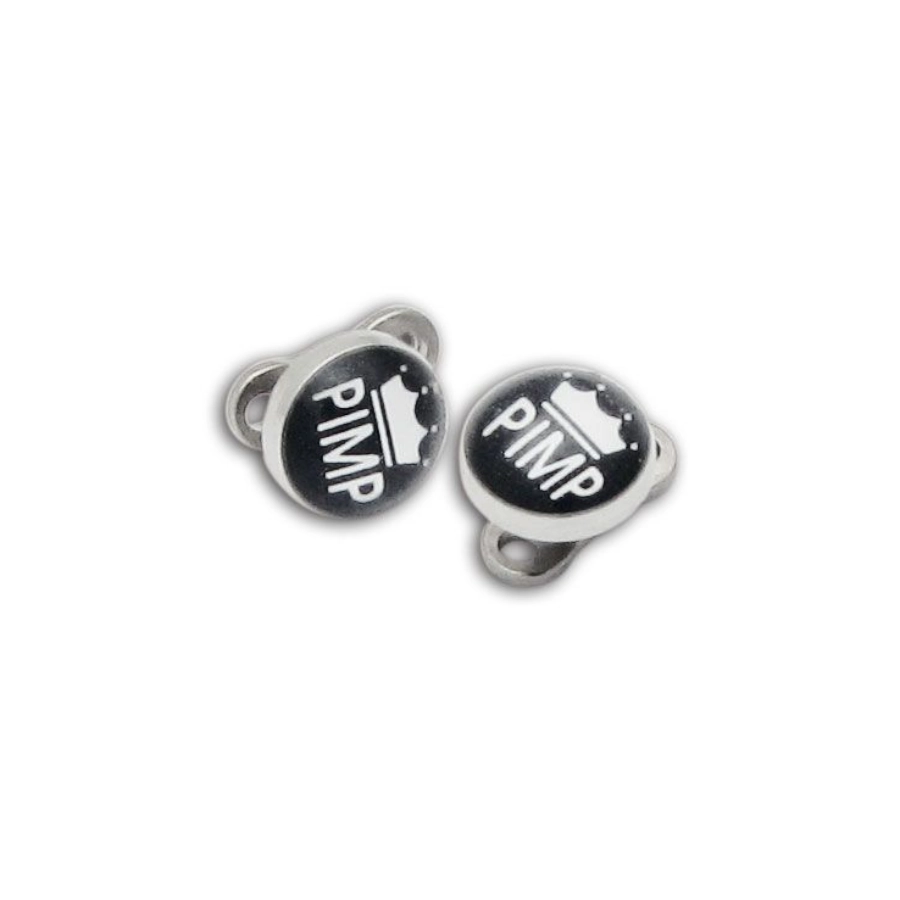 Piercing Micro Dermal - Titane - Micro dermal avec disque en acier 5 mm motif Pimp