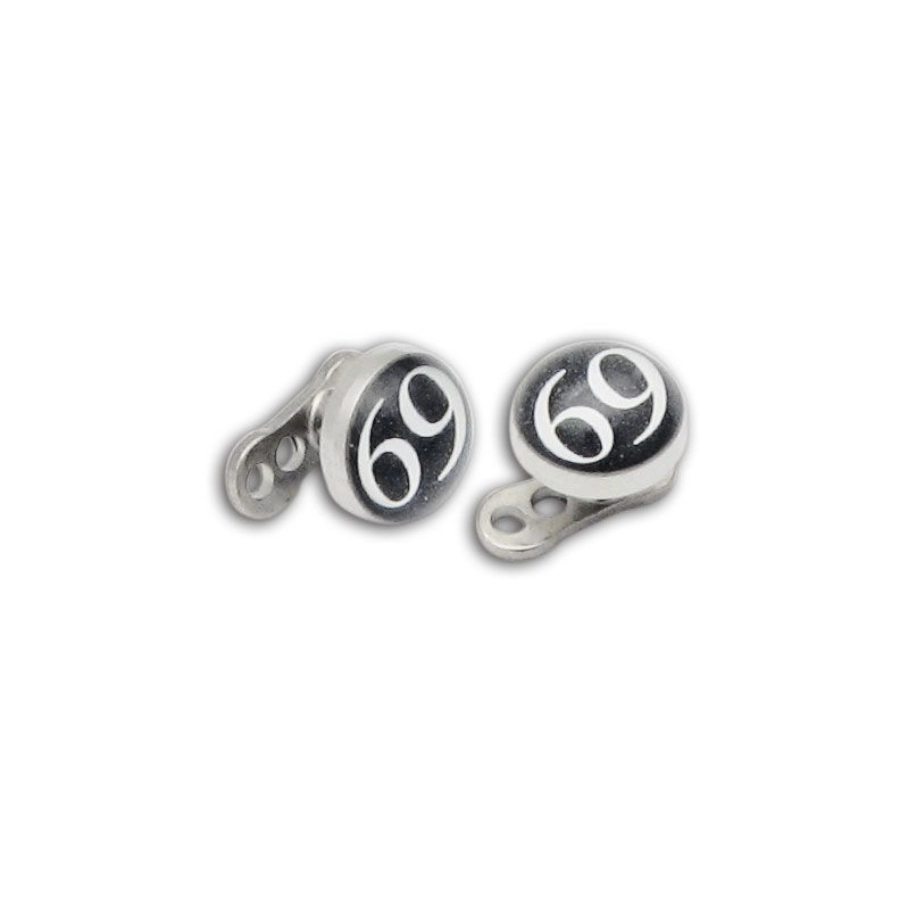 Piercing Micro Dermal - Titane - Micro dermal avec disque en acier 5 mm motif 69