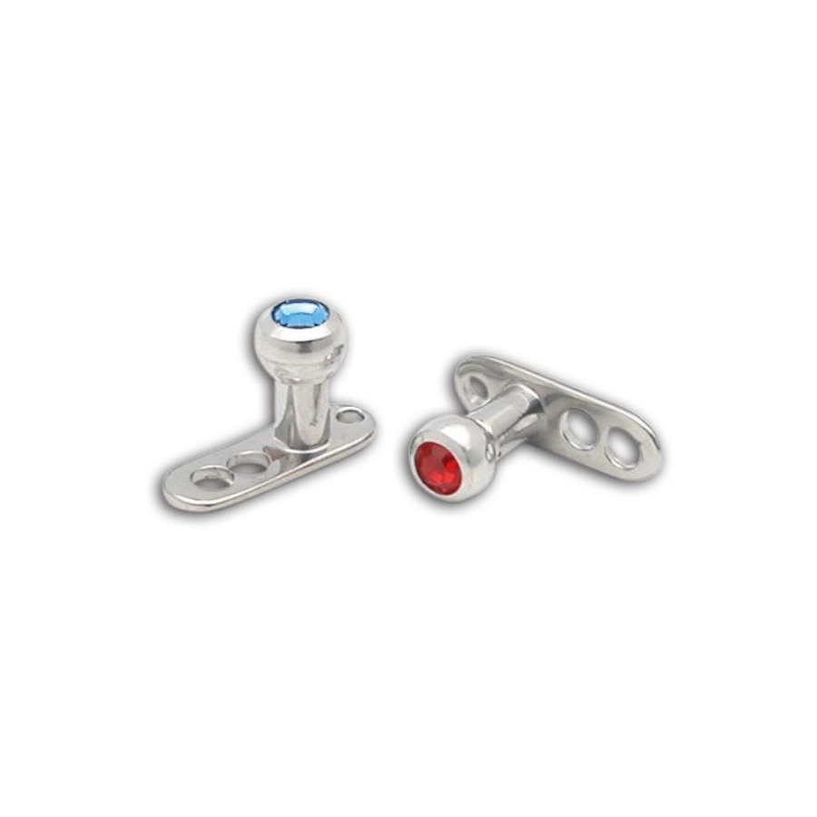 Piercing Micro Dermal - Titane - Micro dermal avec boule cristal blanc