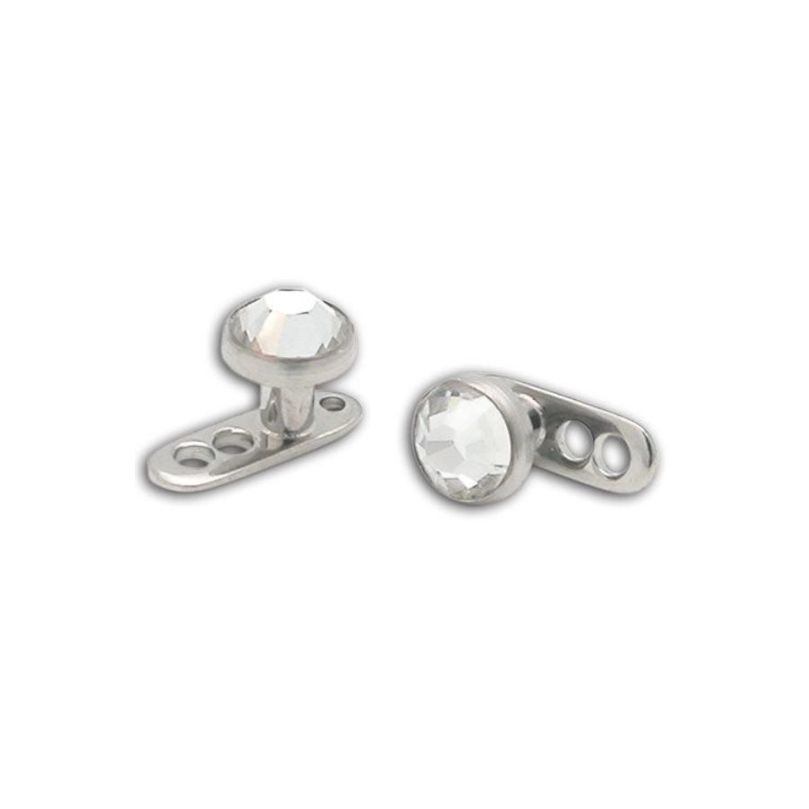 Piercing Micro Dermal - Titane - Micro dermal avec boule cristal coloré