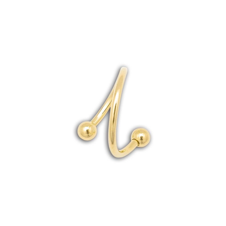 Piercing Spirale - Acier - Spirale doré or fin