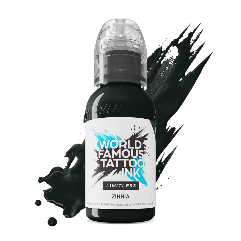 Encre Tattoo Noire - World Famous Ink Limitless Zinnia - Melange pour le tatouage REACH 30 ml