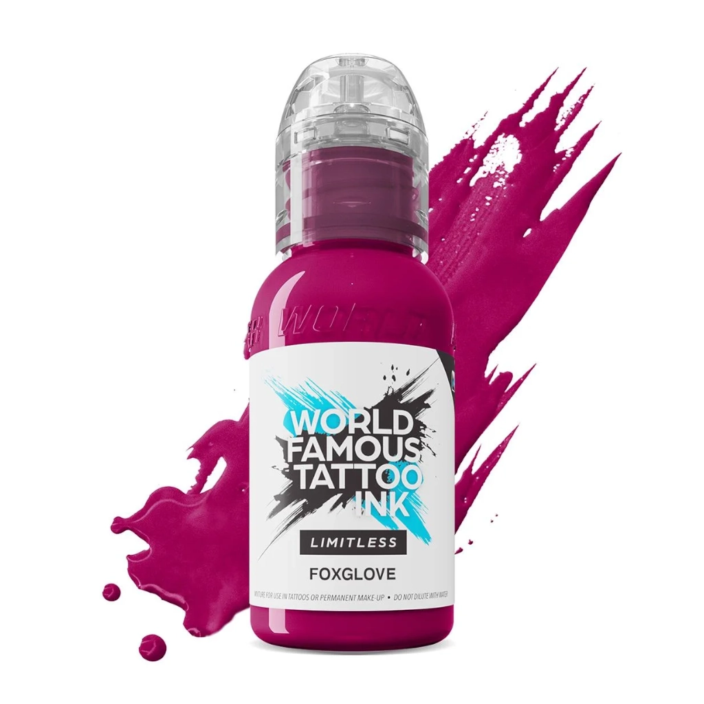 Encre Tattoo Violette - World Famous Ink Limitless Foxglove - Melange pour le tatouage REACH 30 ml